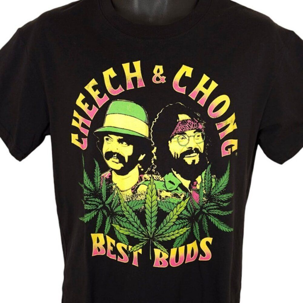 Cheech & Chong T Shirt Mens Size Medium Black Best Buds Cannabis Weed Tee